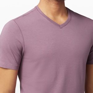 Men’s lululemon V neck White and Blue Striped